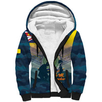 Niue ANZAC Day Sherpa Hoodie We Will Remember Them Camouflage Style