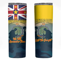 Niue ANZAC Day Skinny Tumbler We Will Remember Them Camouflage Style