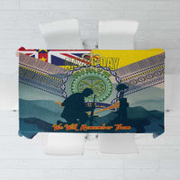Niue ANZAC Day Tablecloth We Will Remember Them Camouflage Style