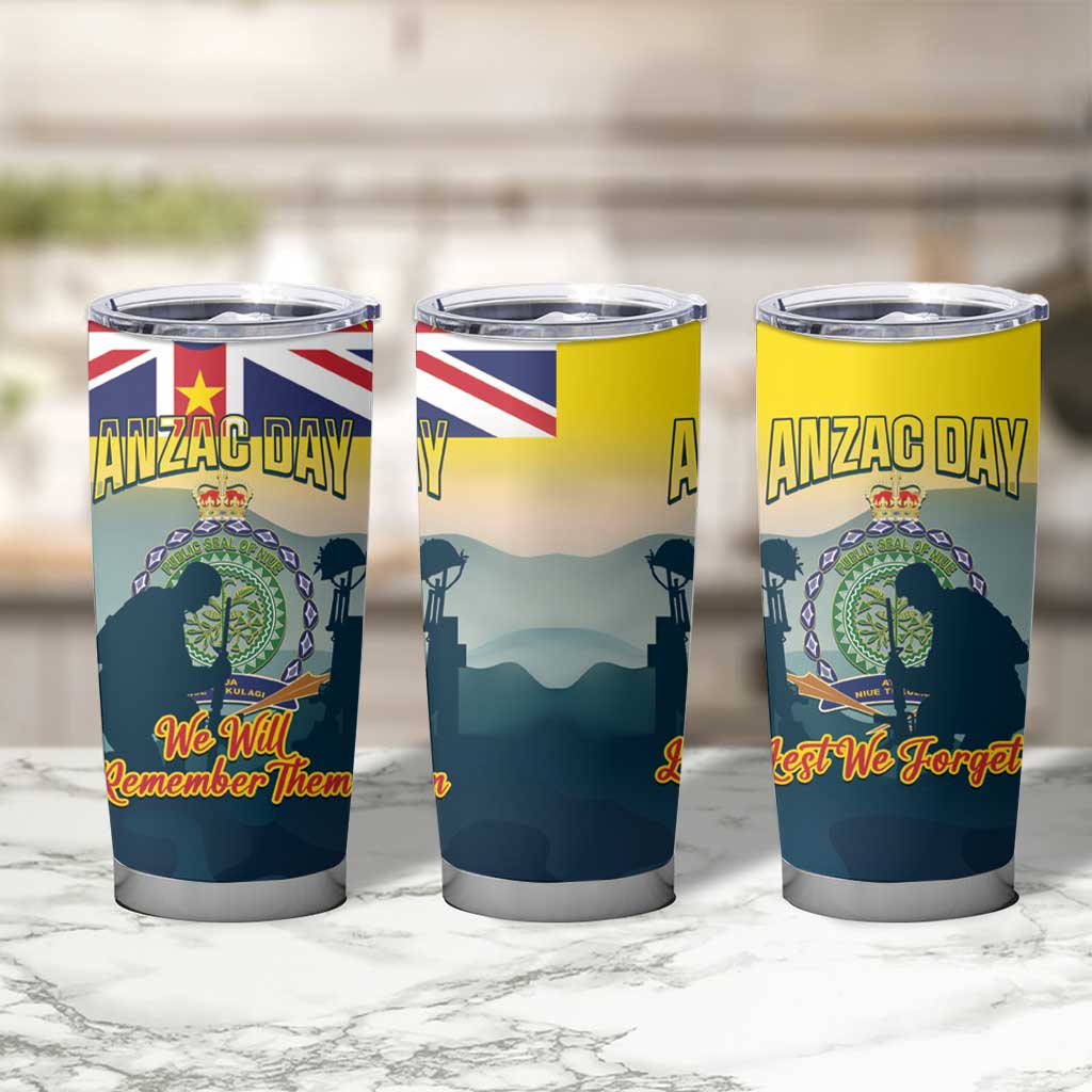 Niue ANZAC Day Tumbler Cup We Will Remember Them Camouflage Style LT14 - Polynesian Pride