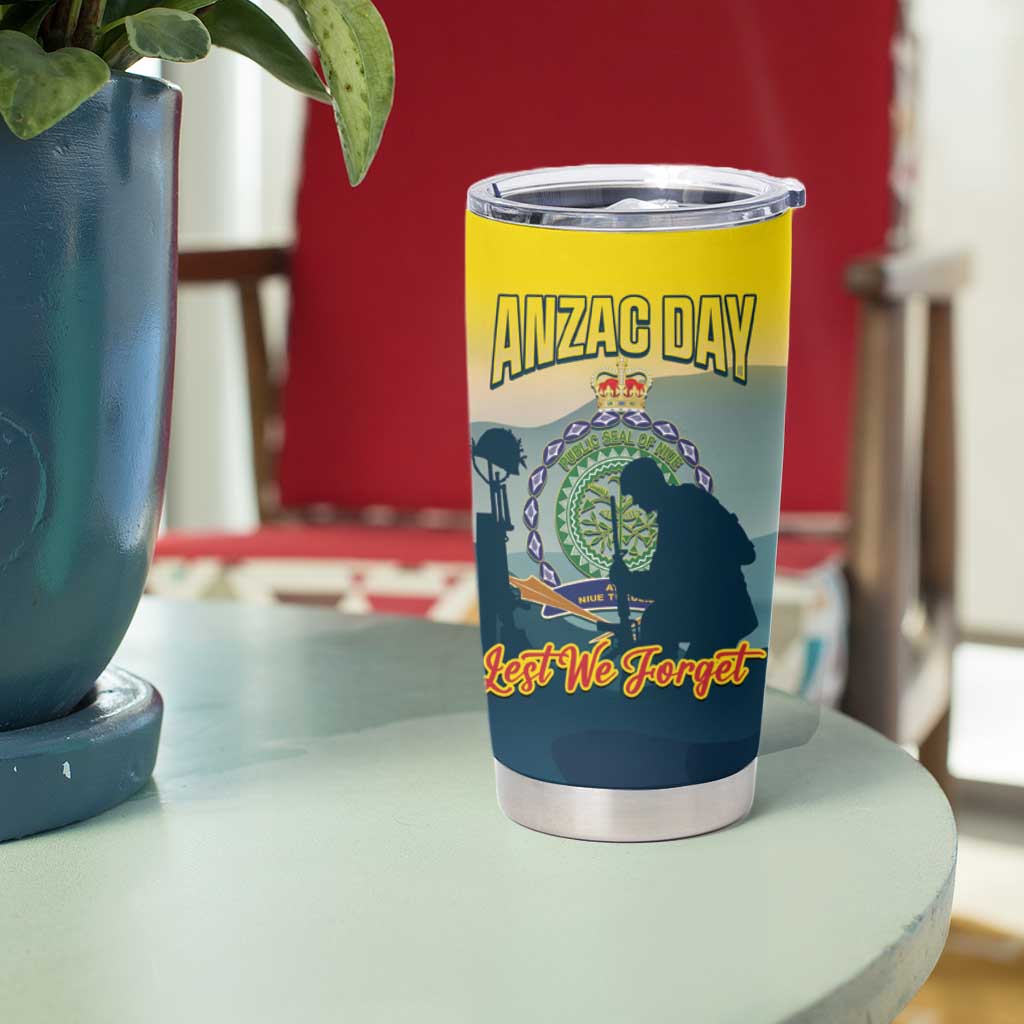 Niue ANZAC Day Tumbler Cup We Will Remember Them Camouflage Style LT14 - Polynesian Pride