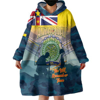 Niue ANZAC Day Wearable Blanket Hoodie We Will Remember Them Camouflage Style