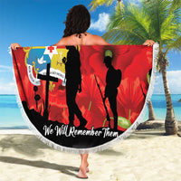 Tonga ANZAC Day Beach Blanket Ngatu Pattern We Will Remember Them