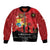 Tonga ANZAC Day Bomber Jacket Ngatu Pattern We Will Remember Them