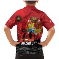 Tonga ANZAC Day Family Matching Mermaid Dress and Hawaiian Shirt Ngatu Pattern We Will Remember Them LT14 - Polynesian Pride