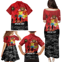 Tonga ANZAC Day Family Matching Puletasi and Hawaiian Shirt Ngatu Pattern We Will Remember Them LT14 - Polynesian Pride