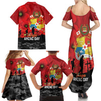 Tonga ANZAC Day Family Matching Summer Maxi Dress and Hawaiian Shirt Ngatu Pattern We Will Remember Them LT14 - Polynesian Pride