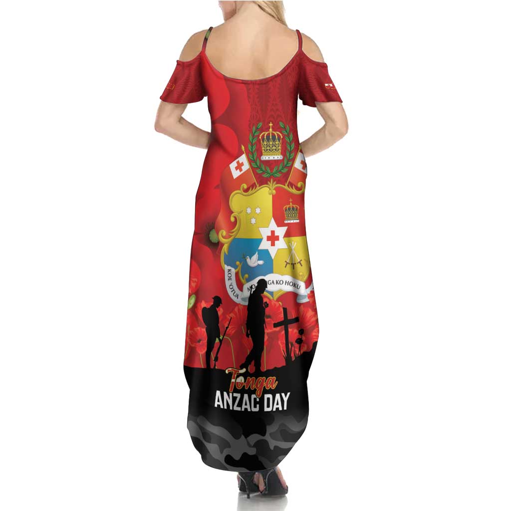 Tonga ANZAC Day Family Matching Summer Maxi Dress and Hawaiian Shirt Ngatu Pattern We Will Remember Them LT14 - Polynesian Pride