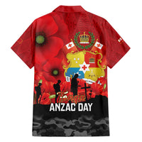 Tonga ANZAC Day Family Matching Tank Maxi Dress and Hawaiian Shirt Ngatu Pattern We Will Remember Them