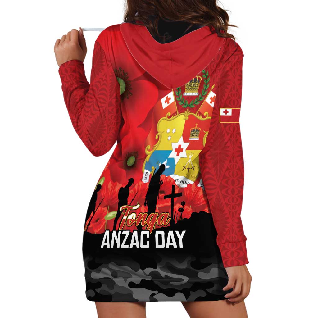 Tonga ANZAC Day Hoodie Dress Ngatu Pattern We Will Remember Them LT14 - Polynesian Pride