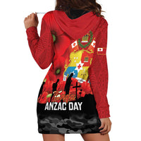 Tonga ANZAC Day Hoodie Dress Ngatu Pattern We Will Remember Them LT14 - Polynesian Pride