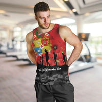 Tonga ANZAC Day Men Tank Top Ngatu Pattern We Will Remember Them