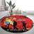Tonga ANZAC Day Round Carpet Ngatu Pattern We Will Remember Them