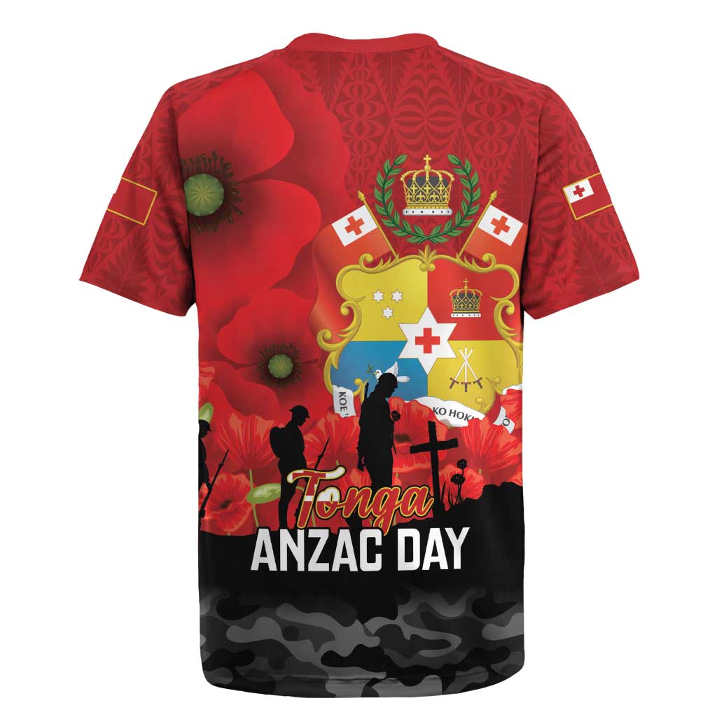 Tonga ANZAC Day Rugby Jersey Ngatu Pattern We Will Remember Them