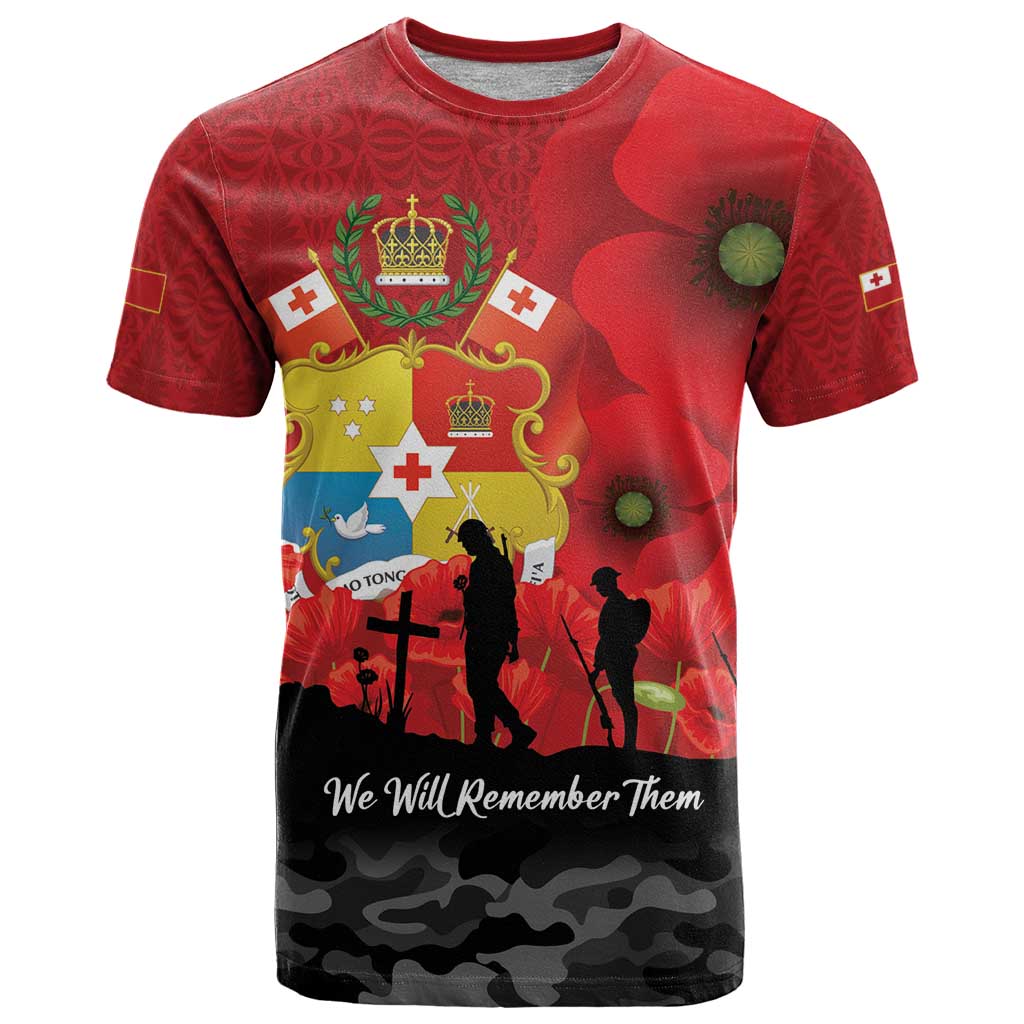Tonga ANZAC Day T Shirt Ngatu Pattern We Will Remember Them