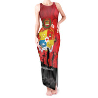 Tonga ANZAC Day Tank Maxi Dress Ngatu Pattern We Will Remember Them LT14 Women Red - Polynesian Pride