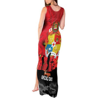 Tonga ANZAC Day Tank Maxi Dress Ngatu Pattern We Will Remember Them LT14 - Polynesian Pride