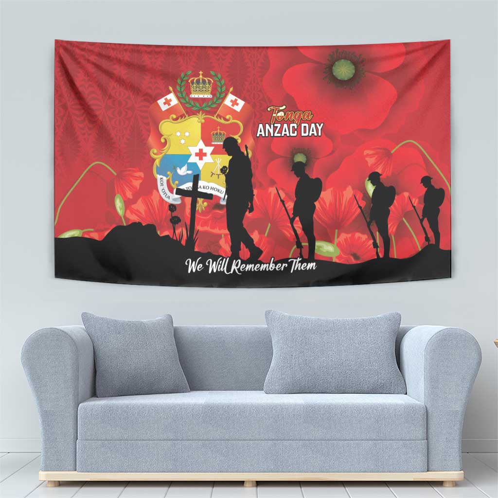 Tonga ANZAC Day Tapestry Ngatu Pattern We Will Remember Them