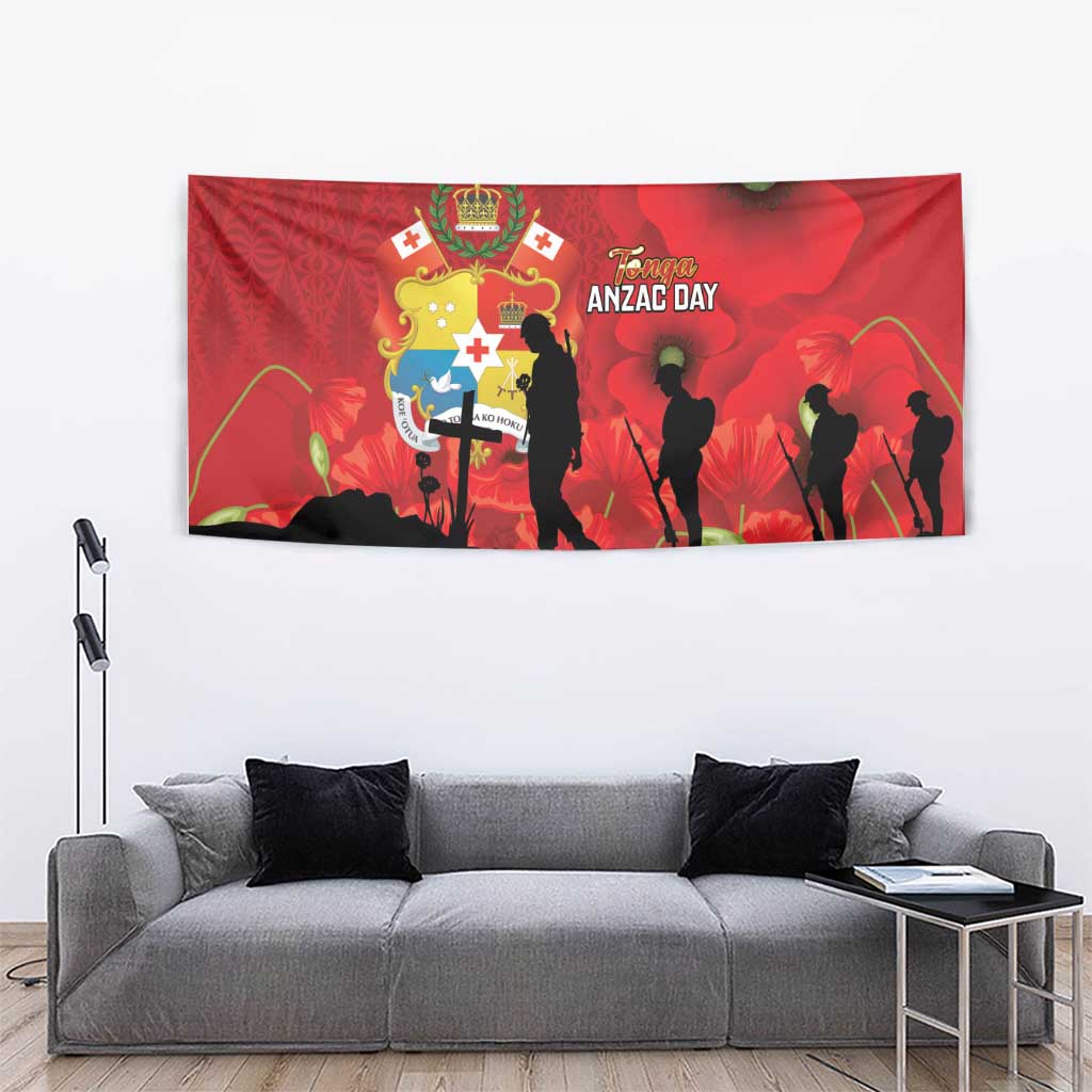 Tonga ANZAC Day Tapestry Ngatu Pattern We Will Remember Them