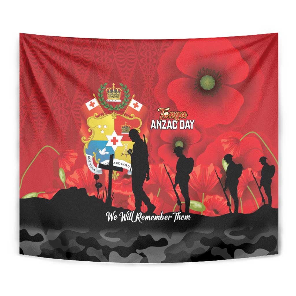 Tonga ANZAC Day Tapestry Ngatu Pattern We Will Remember Them