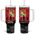 Tonga ANZAC Day Tumbler With Handle Ngatu Pattern We Will Remember Them