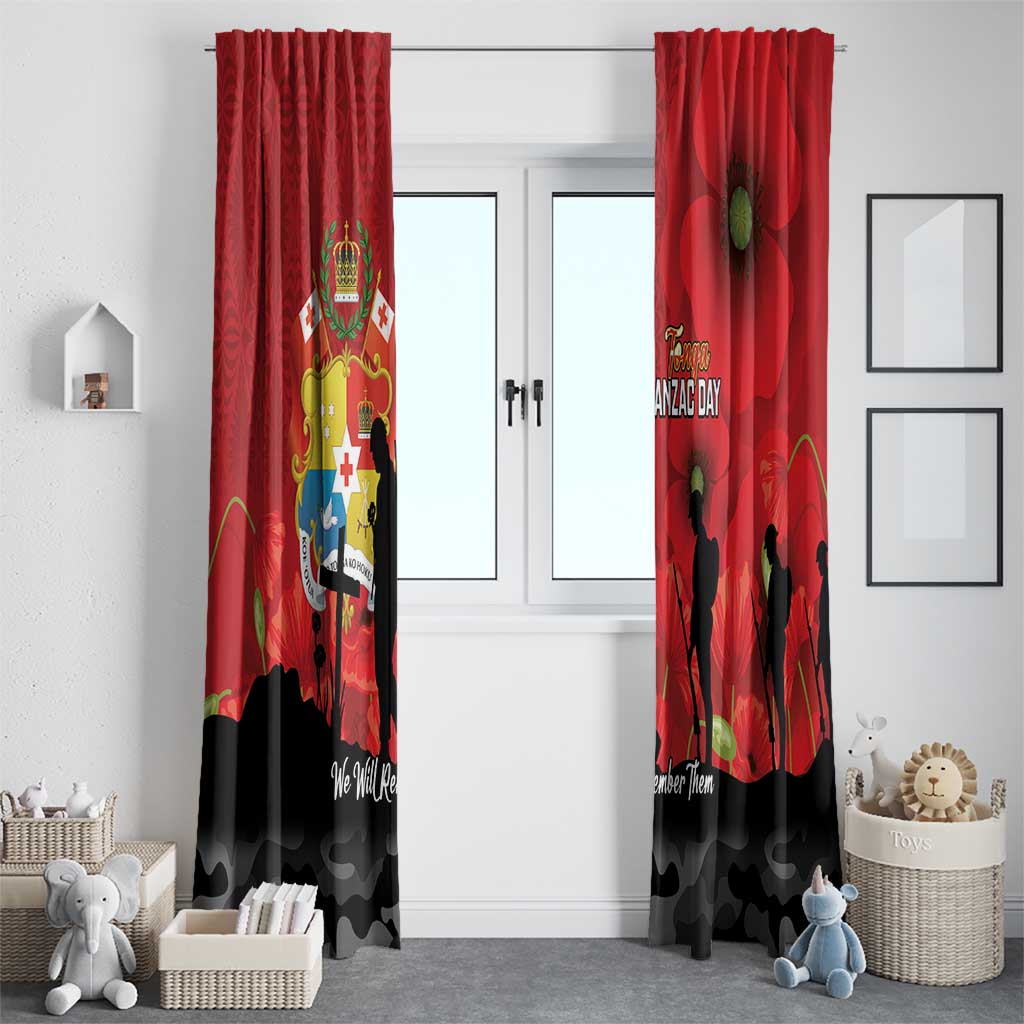 Tonga ANZAC Day Window Curtain Ngatu Pattern We Will Remember Them