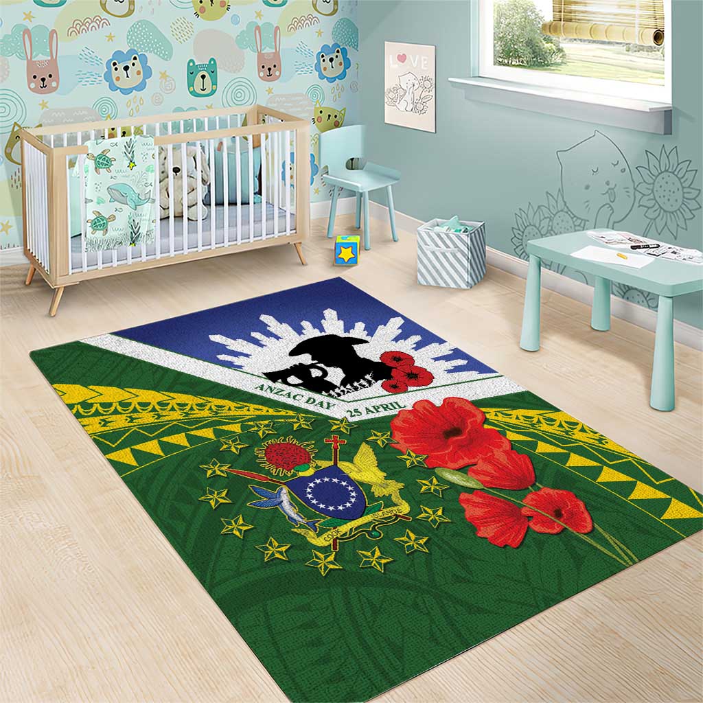 Cook Islands ANZAC Day Area Rug Last Post Lest We Forget