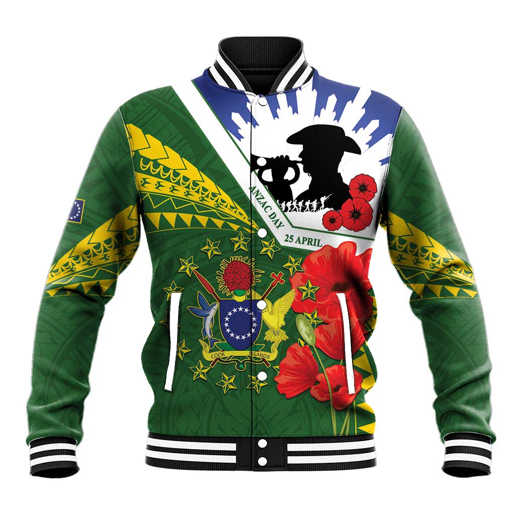 Cook Islands ANZAC Day Baseball Jacket Last Post Lest We Forget