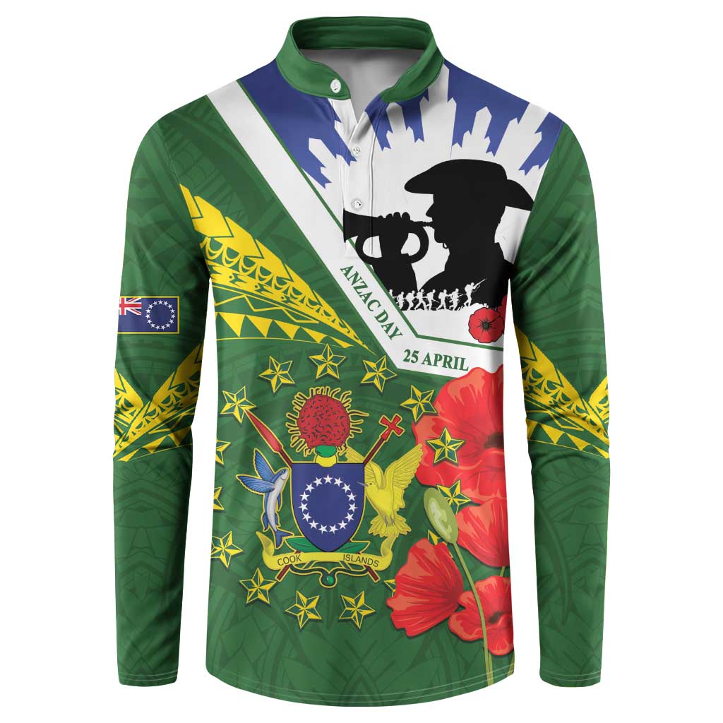 Cook Islands ANZAC Day Button Sweatshirt Last Post Lest We Forget