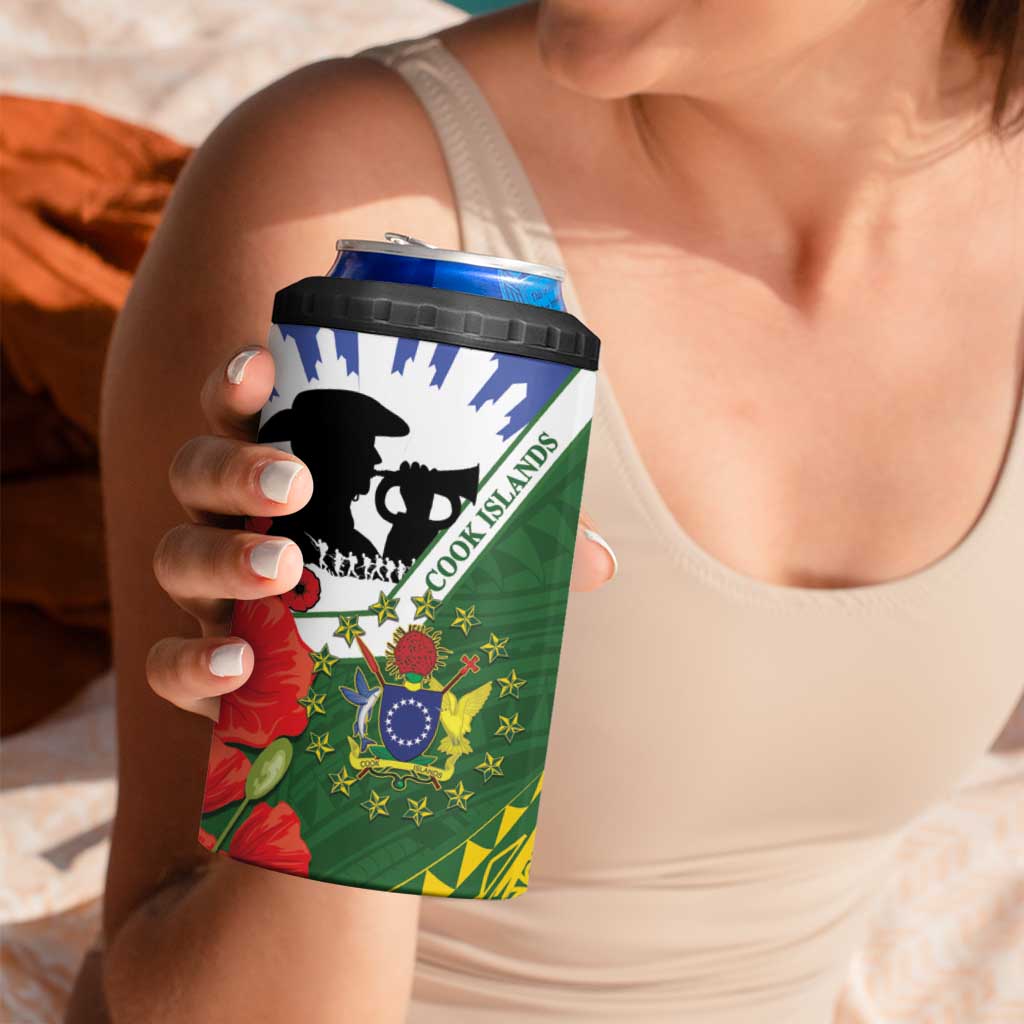 Cook Islands ANZAC Day 4 in 1 Can Cooler Tumbler Last Post Lest We Forget