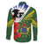 Cook Islands ANZAC Day Family Matching Off The Shoulder Long Sleeve Dress and Hawaiian Shirt Last Post Lest We Forget