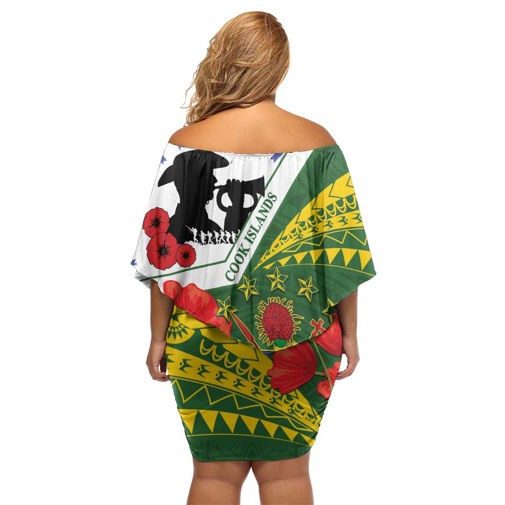 Cook Islands ANZAC Day Family Matching Off Shoulder Short Dress and Hawaiian Shirt Last Post Lest We Forget