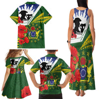 Cook Islands ANZAC Day Family Matching Tank Maxi Dress and Hawaiian Shirt Last Post Lest We Forget