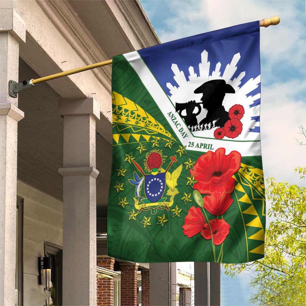 Cook Islands ANZAC Day Garden Flag Last Post Lest We Forget