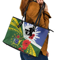 Cook Islands ANZAC Day Leather Tote Bag Last Post Lest We Forget