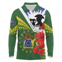 Cook Islands ANZAC Day Long Sleeve Polo Shirt Last Post Lest We Forget