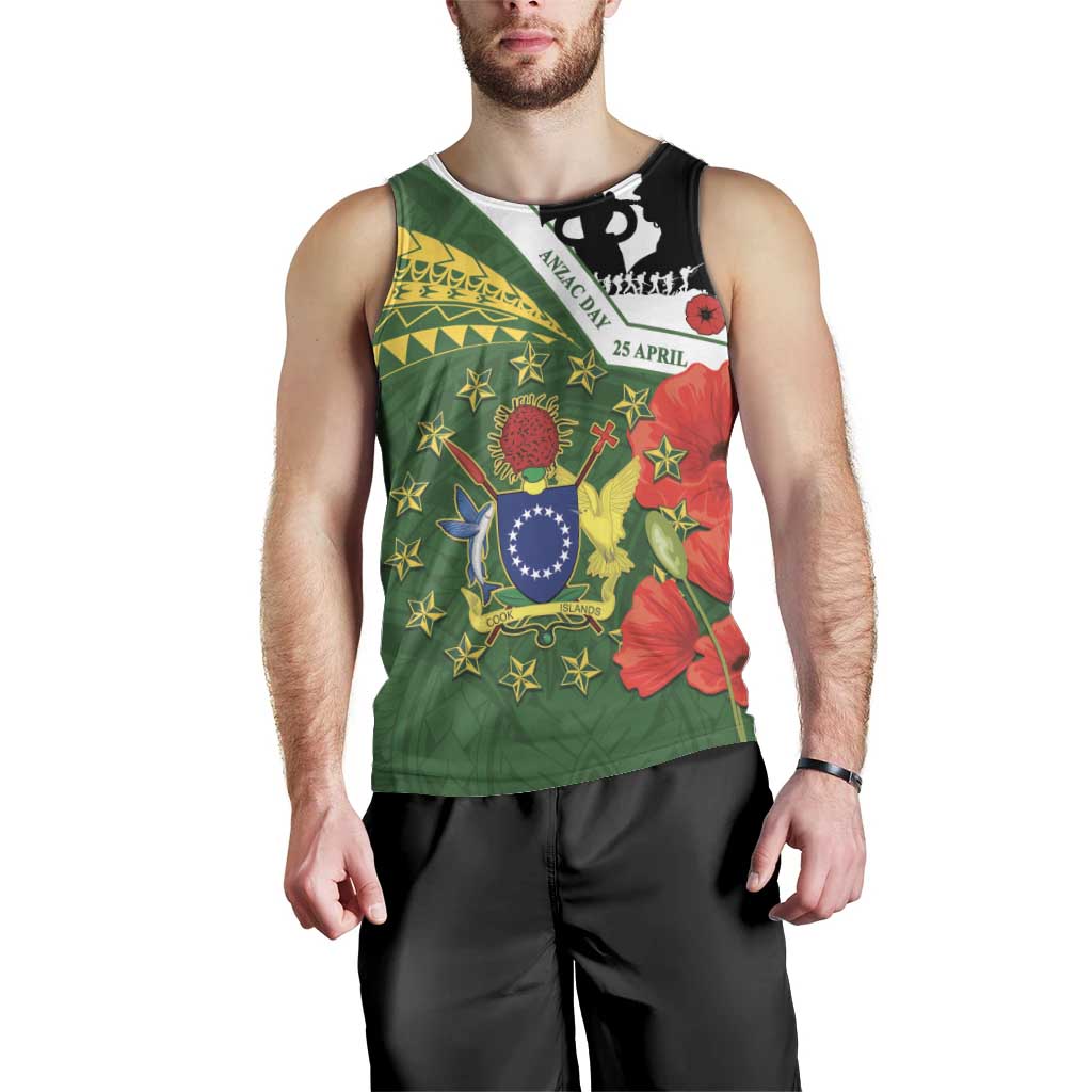 Cook Islands ANZAC Day Men Tank Top Last Post Lest We Forget