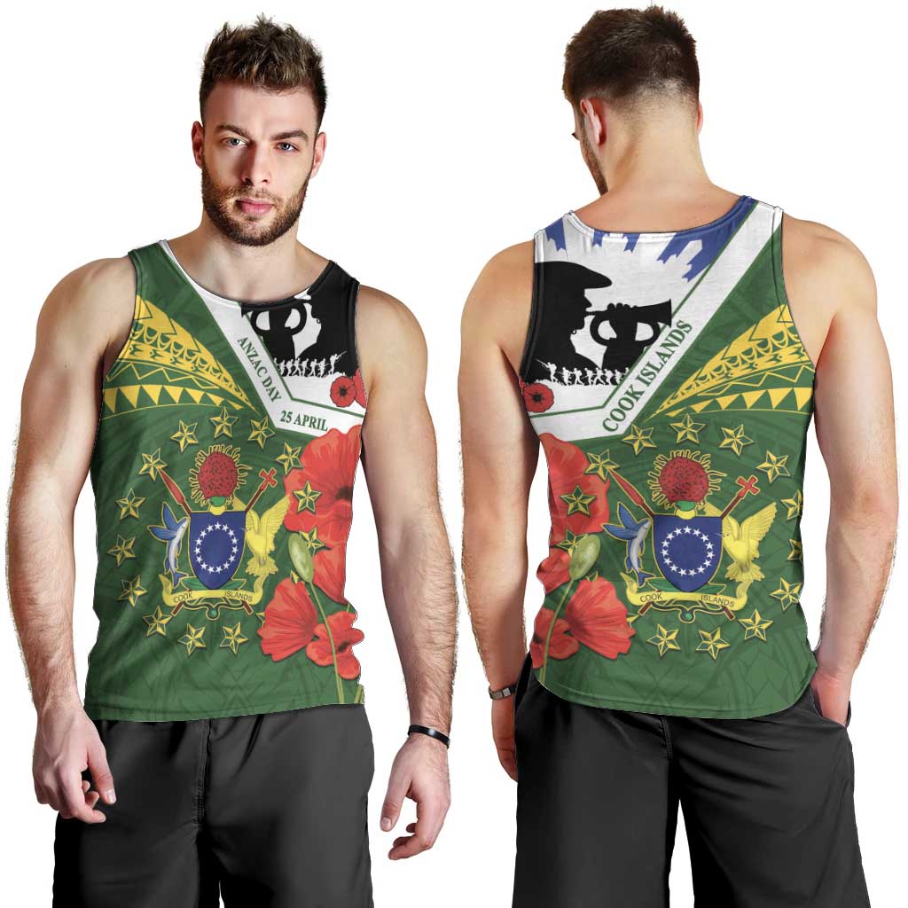 Cook Islands ANZAC Day Men Tank Top Last Post Lest We Forget