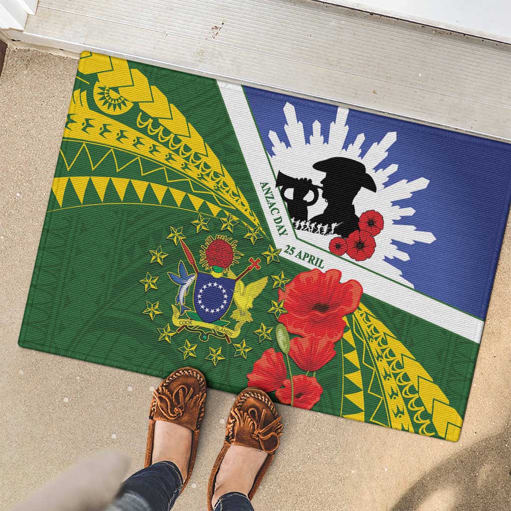 Cook Islands ANZAC Day Rubber Doormat Last Post Lest We Forget