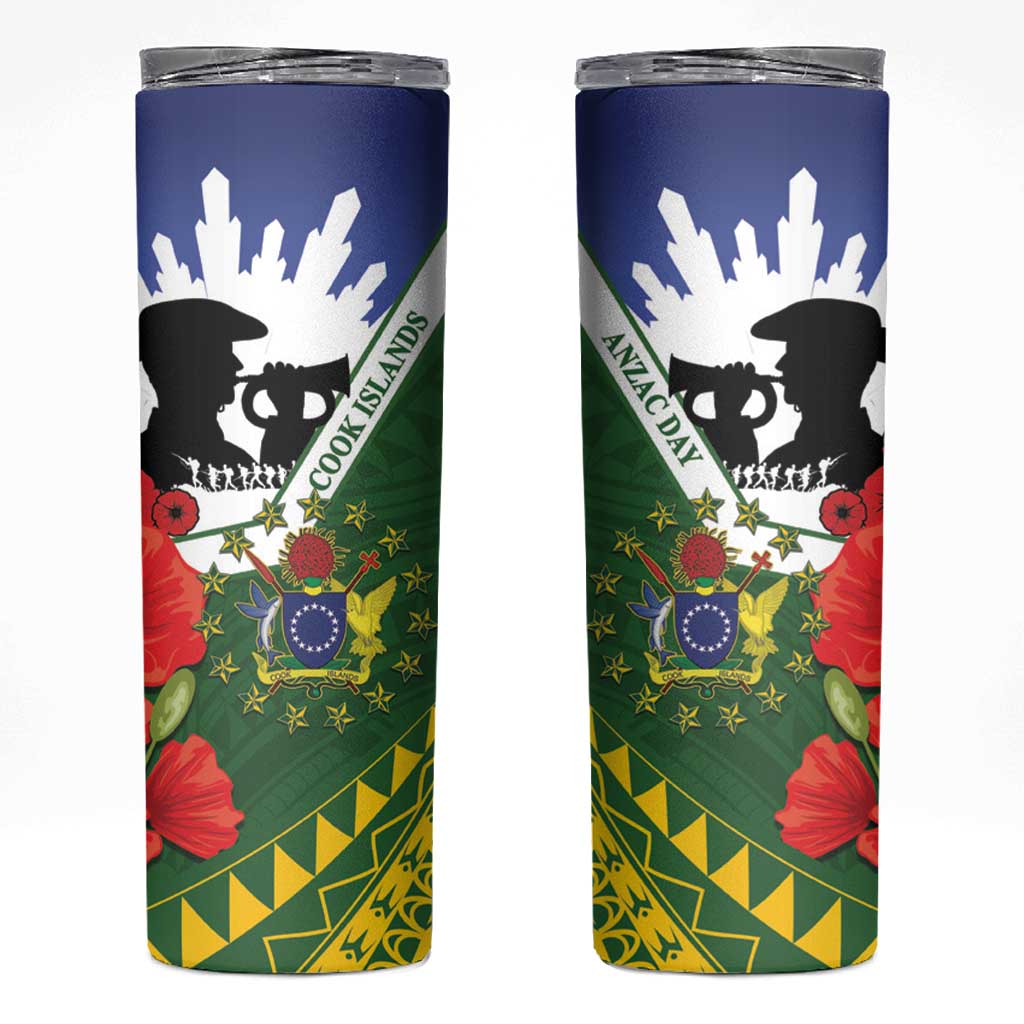 Cook Islands ANZAC Day Skinny Tumbler Last Post Lest We Forget