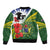 Cook Islands ANZAC Day Sleeve Zip Bomber Jacket Last Post Lest We Forget