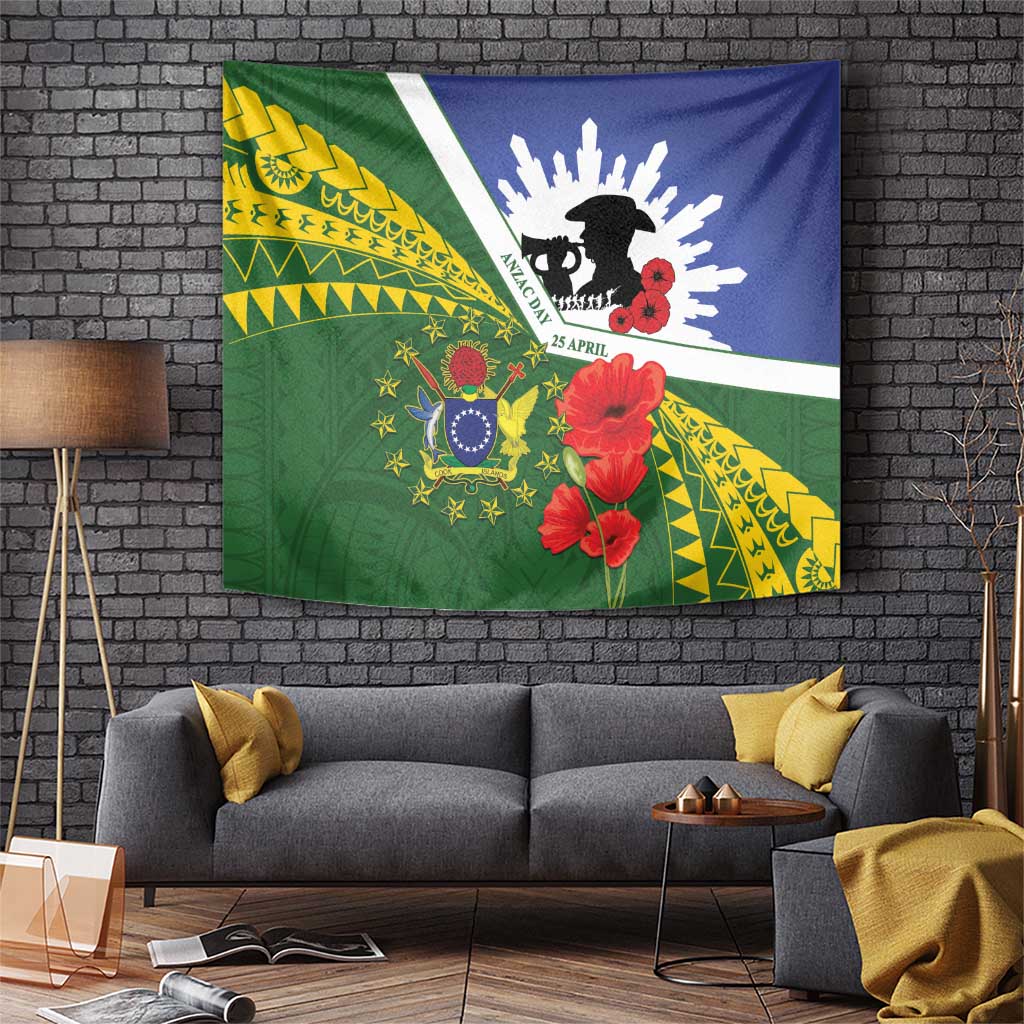 Cook Islands ANZAC Day Tapestry Last Post Lest We Forget