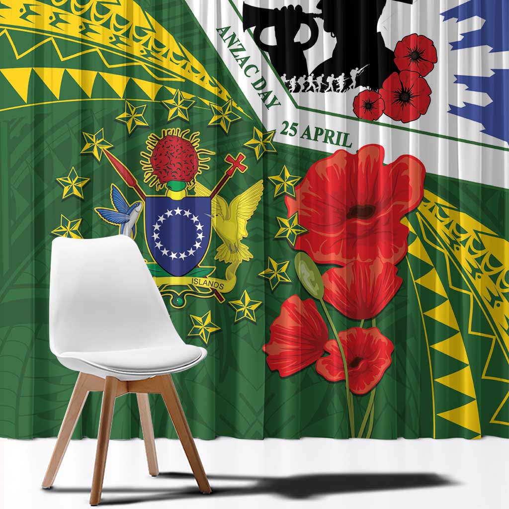 Cook Islands ANZAC Day Window Curtain Last Post Lest We Forget