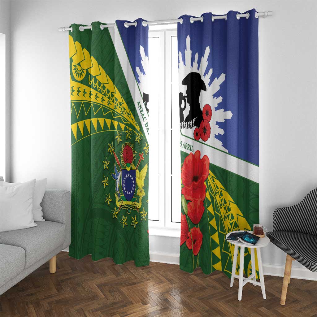 Cook Islands ANZAC Day Window Curtain Last Post Lest We Forget