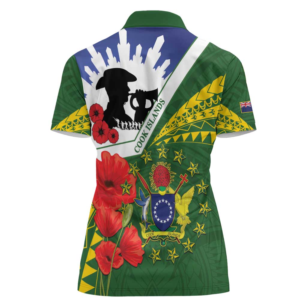 Cook Islands ANZAC Day Women Polo Shirt Last Post Lest We Forget