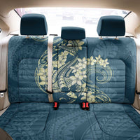 Cyan Polynesia Hammerhead Shark Tattoo With Plumeria Lei Back Car Seat Cover