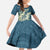 Cyan Polynesia Hammerhead Shark Tattoo With Plumeria Lei Family Matching Summer Maxi Dress and Hawaiian Shirt