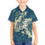 Cyan Polynesia Hammerhead Shark Tattoo With Plumeria Lei Family Matching Tank Maxi Dress and Hawaiian Shirt