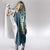 Cyan Polynesia Hammerhead Shark Tattoo With Plumeria Lei Hooded Blanket