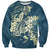 Cyan Polynesia Hammerhead Shark Tattoo With Plumeria Lei Sweatshirt